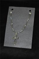 Manchester - Gaslight District Cross Necklace - Glass And Pewter